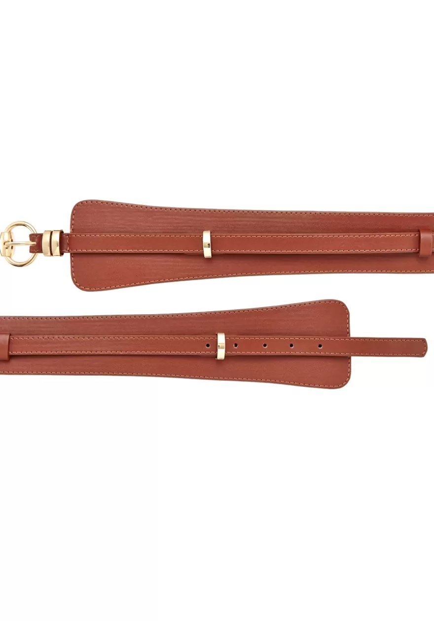 Outlet 2-In-1 Faux Leather Waist Belt Belts