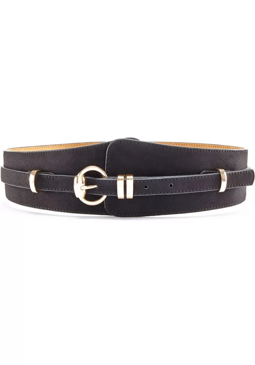 Discount 2-In-1 Faux Suede Waist Belt Belts