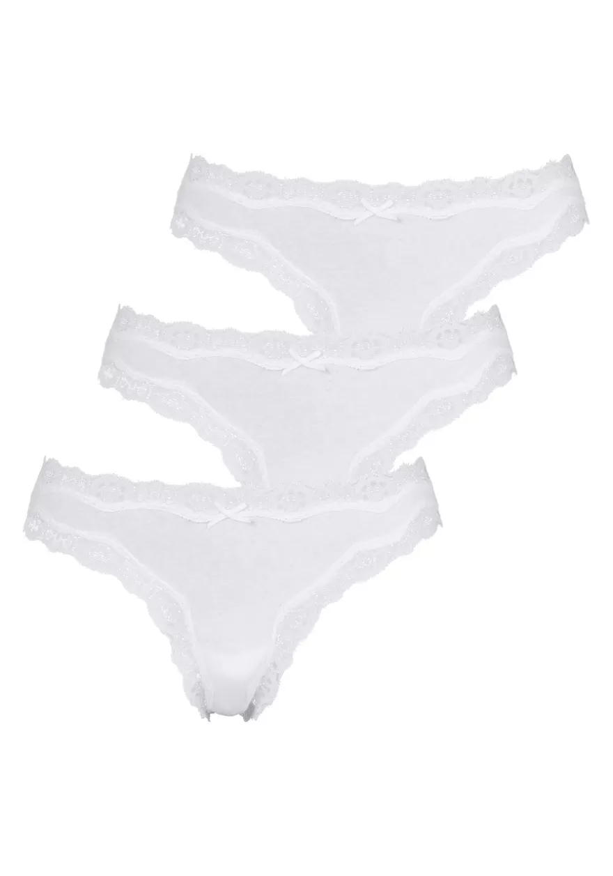 Sale 3 Pk Lace Trim Thongs Panty Packs