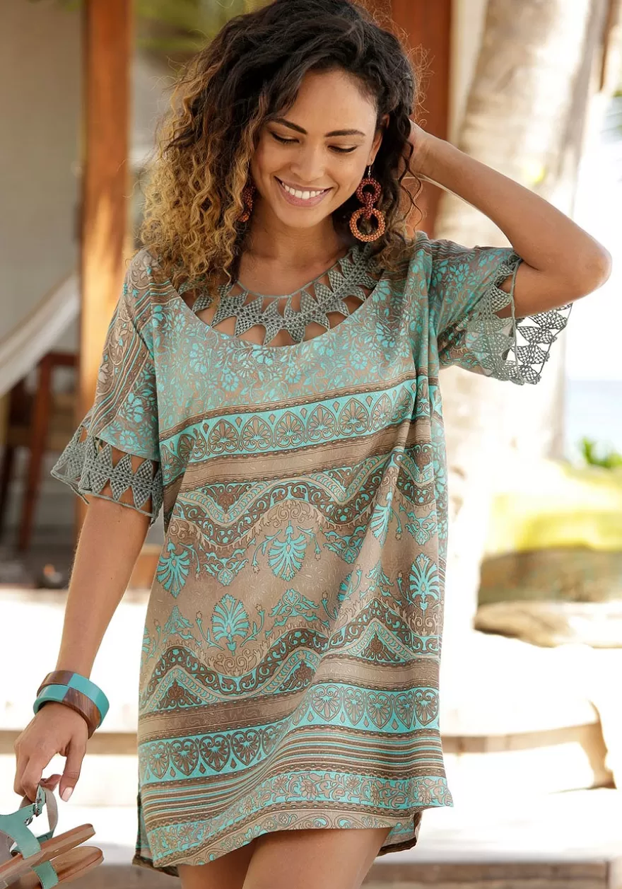 Store Boho Print Cover Up Cover-Ups