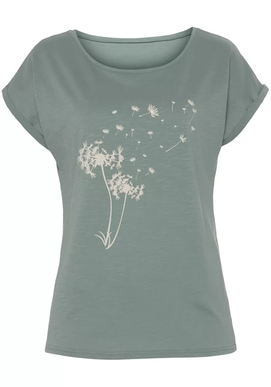 Best Sale Dandelion Print Top Short Sleeve Tops