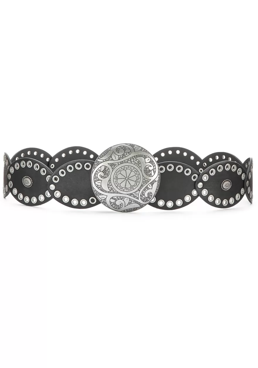 Fashion Embellished Round Beckle Belt Belts