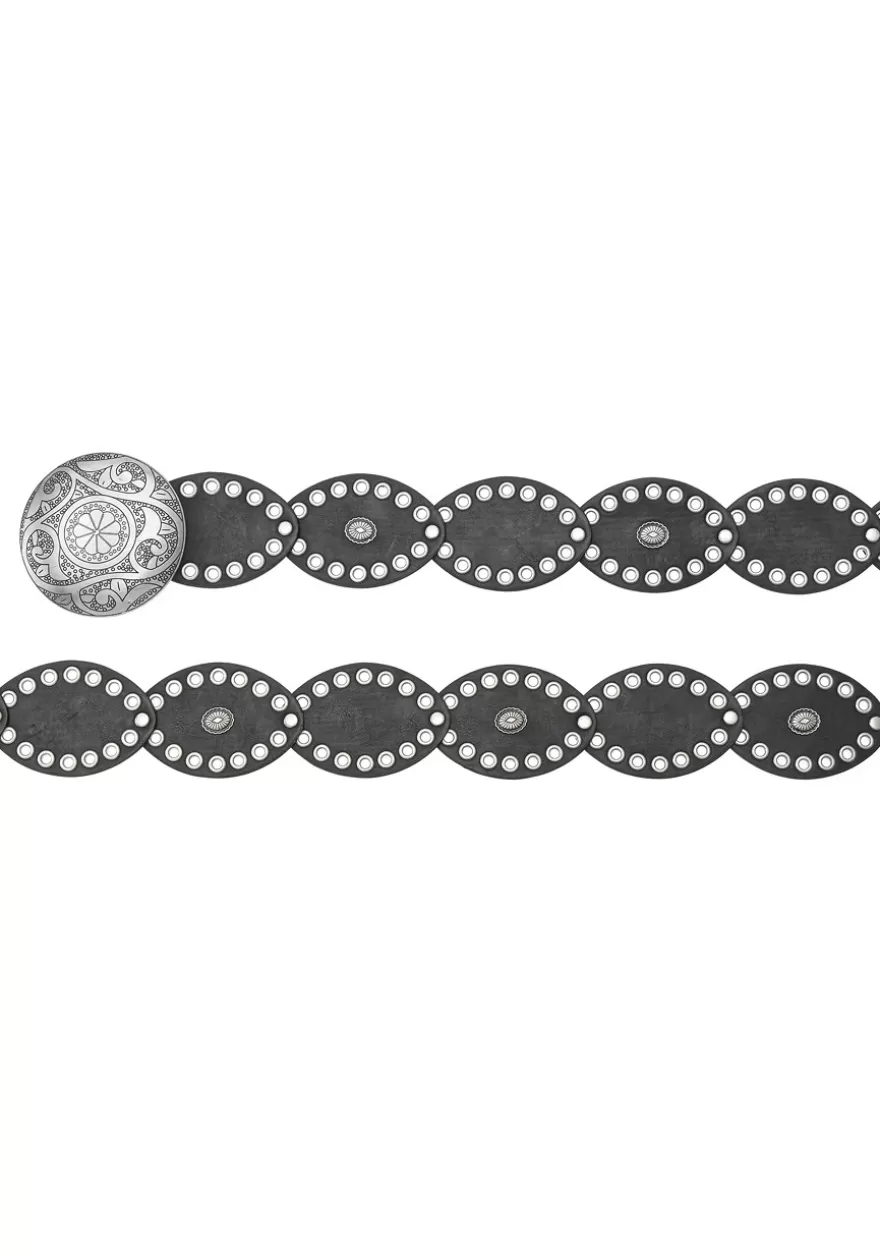 Fashion Embellished Round Beckle Belt Belts