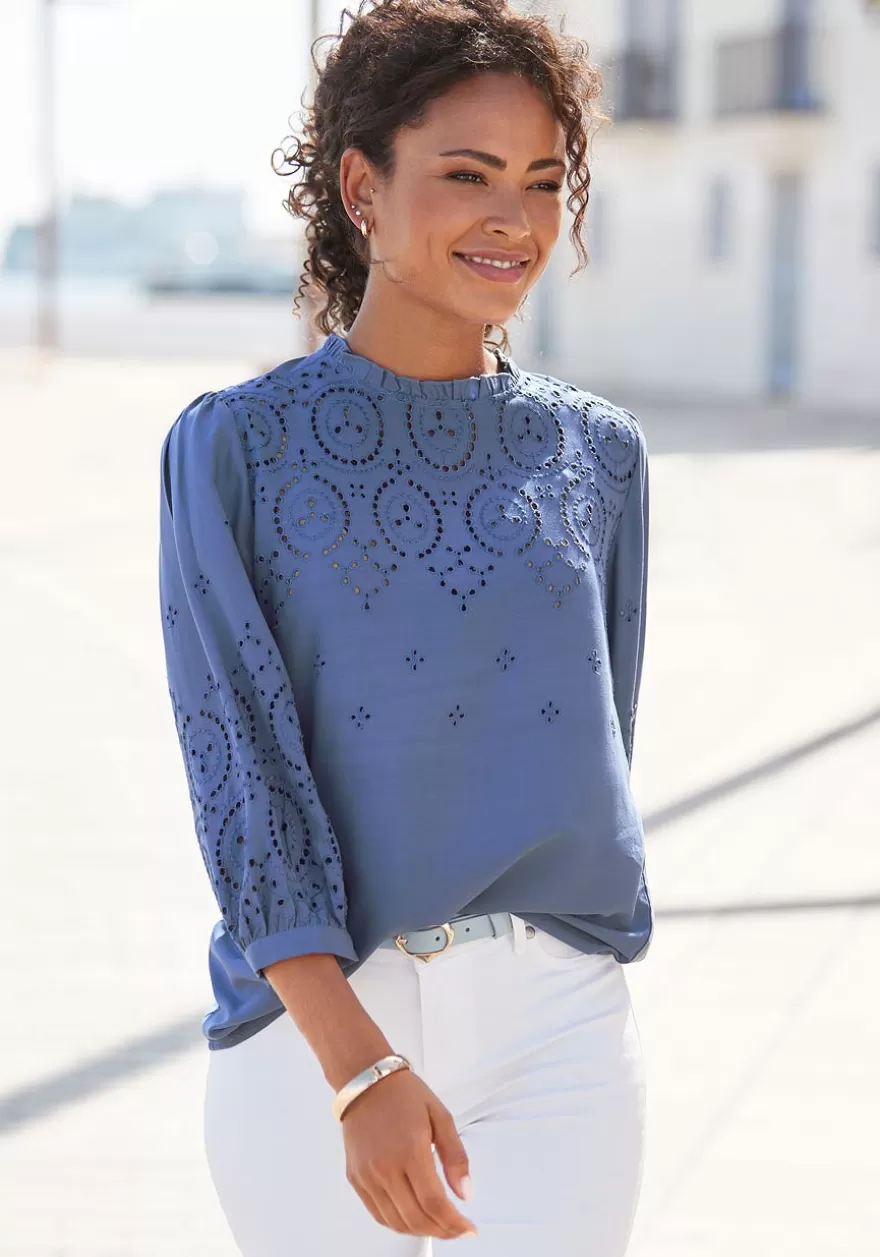 Sale Eyelet Lace Blouse Blouses