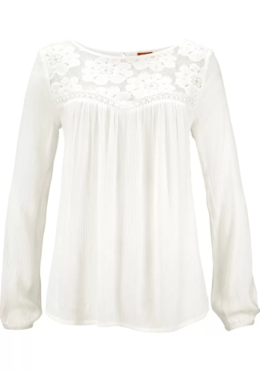 Discount Floral Lace Insert Blouse Blouses