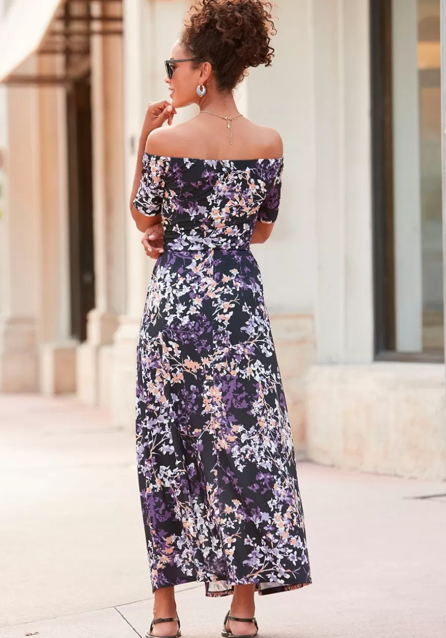 Store Floral Off Shoulder Maxi Dress Fall Dresses