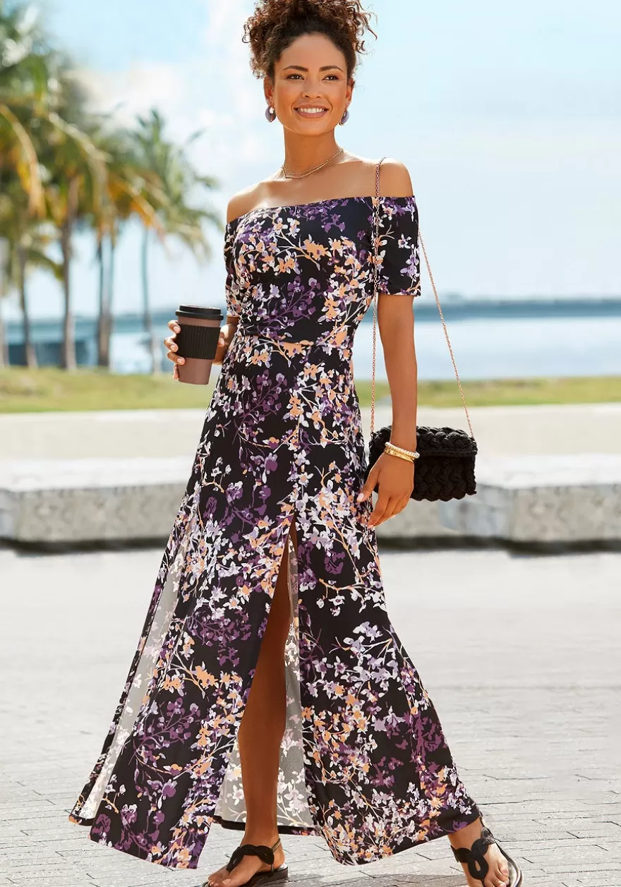 Store Floral Off Shoulder Maxi Dress Fall Dresses