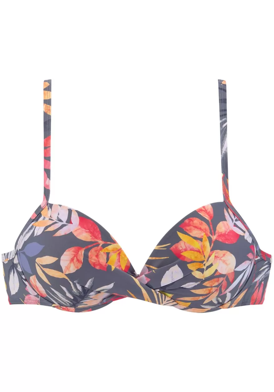 Clearance Floral Pattern Push Up Bikini Top Push Up