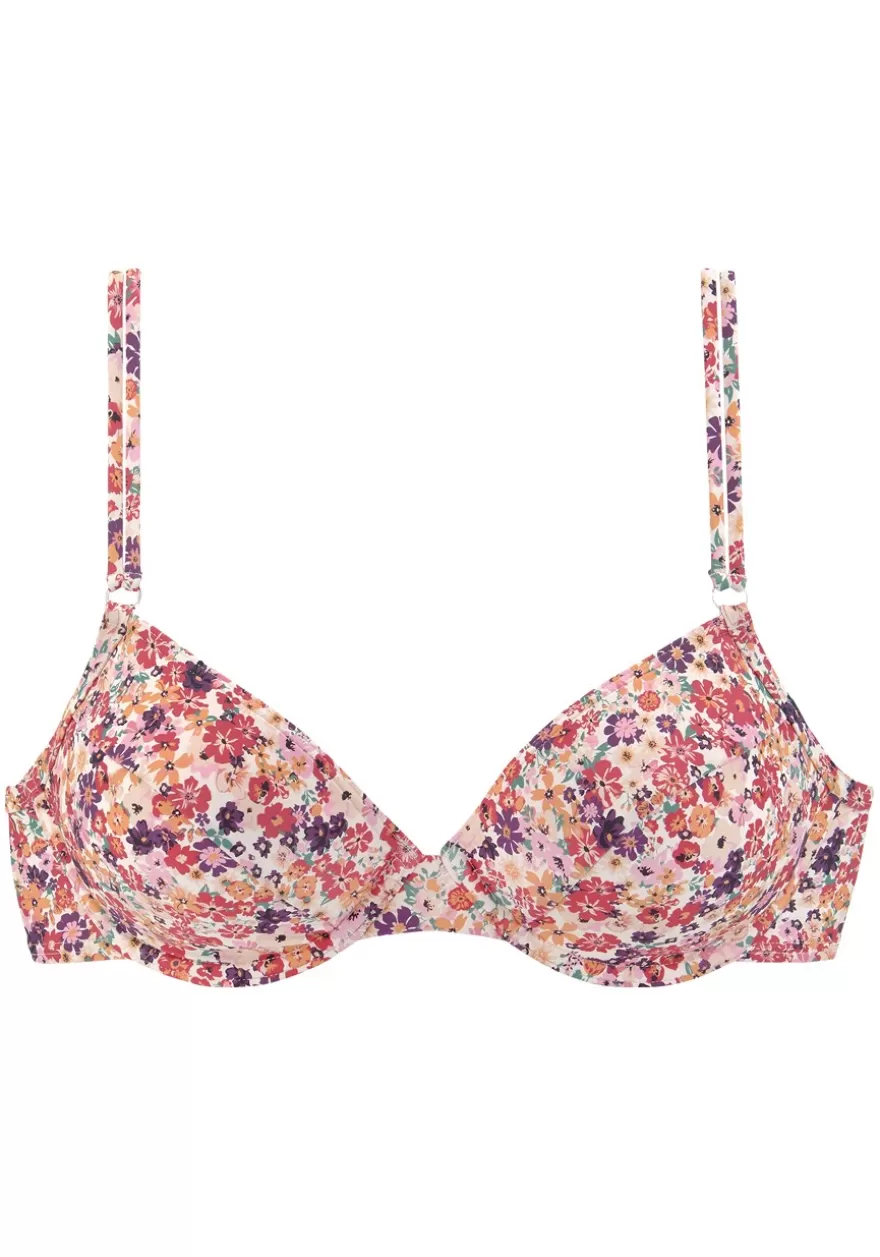 Flash Sale Floral Pattern Underwire Bikini Top Underwire