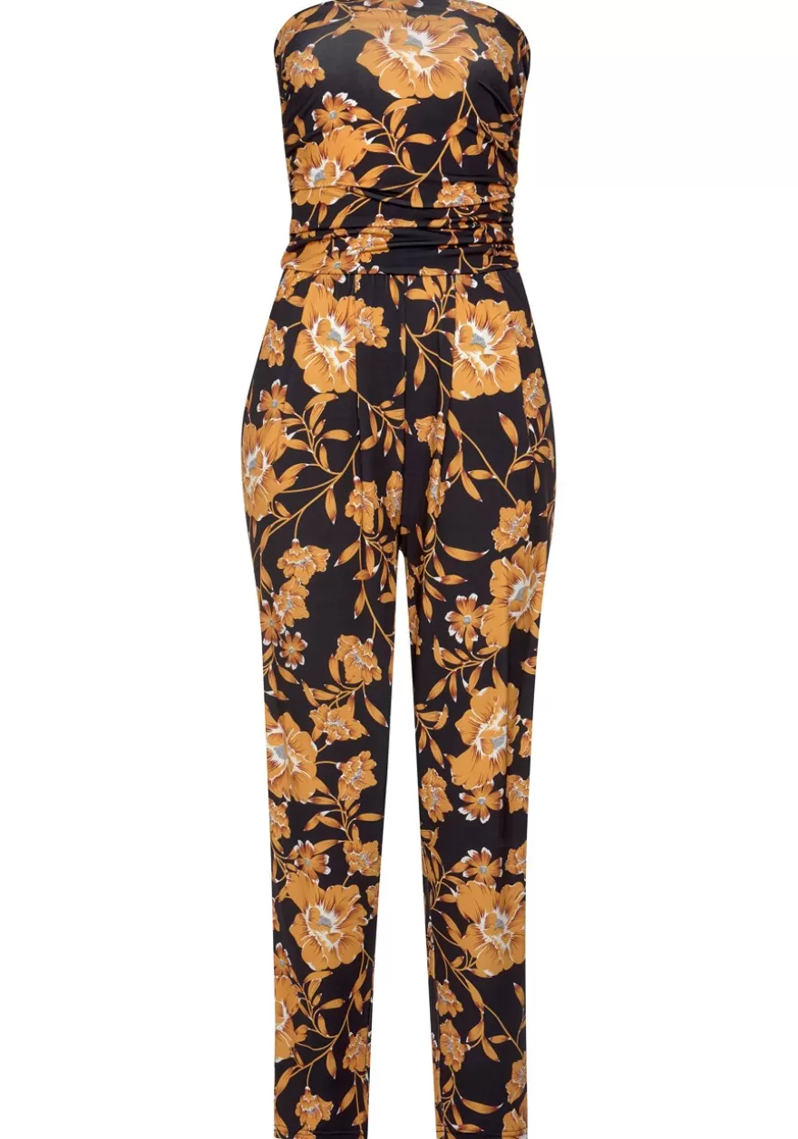 Fashion Floral Print Bandeau Style Jumpsuit Jumpsuits