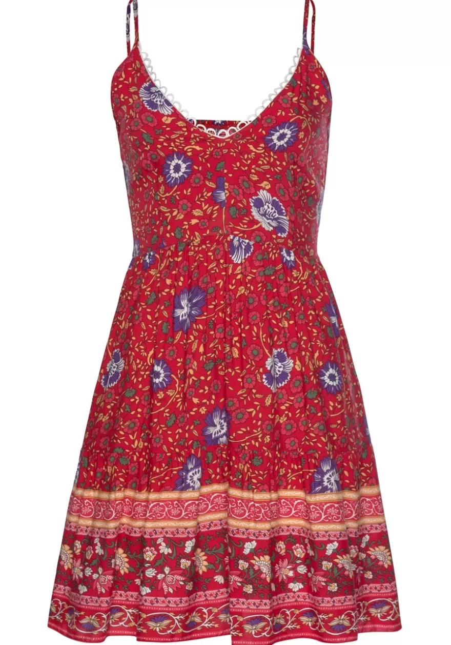 Fashion Floral Print V-Neck Dress Sundresses