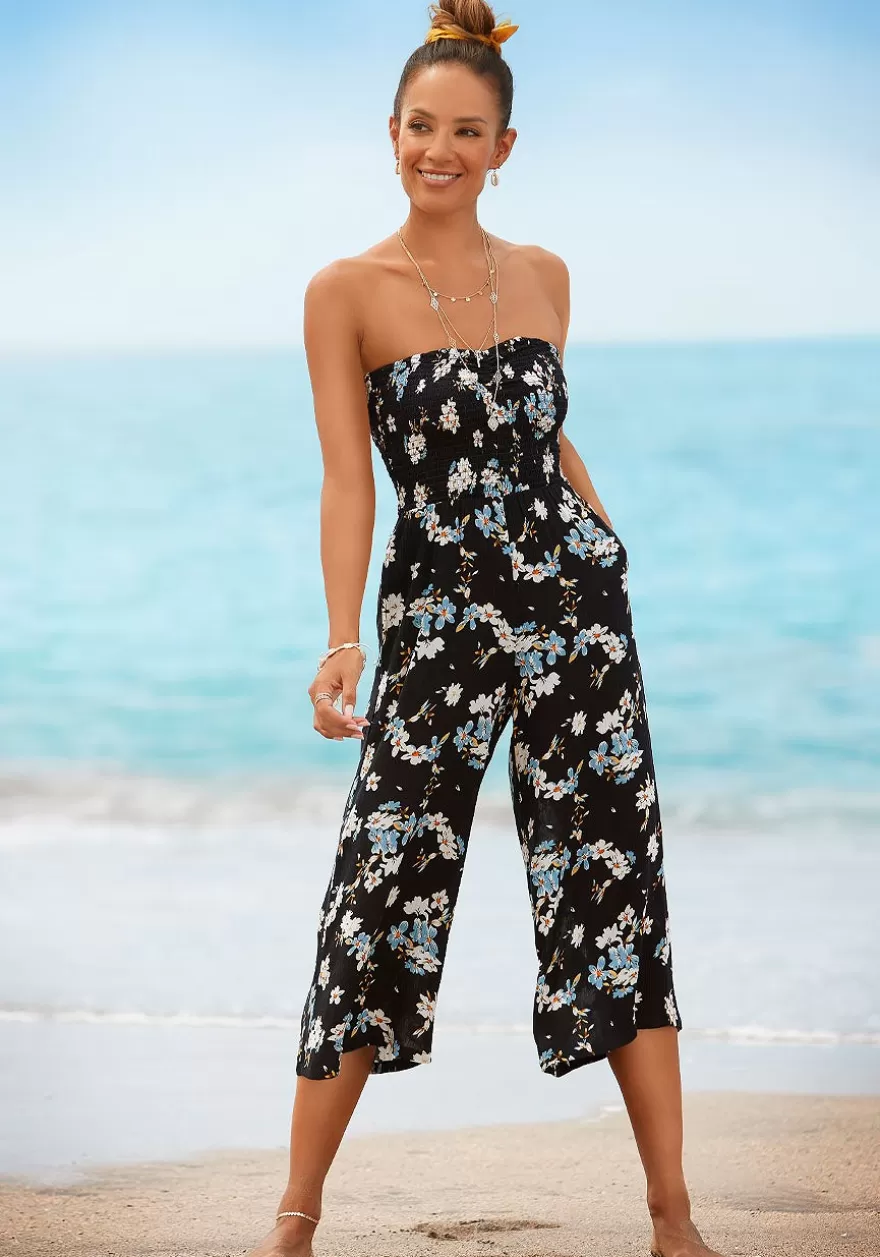 Best Floral Strapless Culotte Jumpsuit Jumpsuits