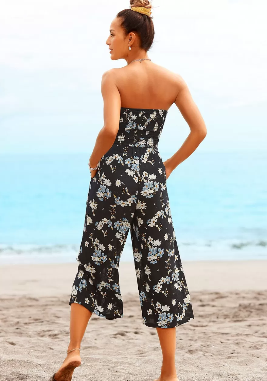 Best Floral Strapless Culotte Jumpsuit Jumpsuits