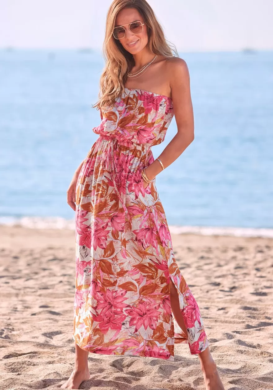 Fashion Floral Strapless Maxi Dress Maxi Dresses