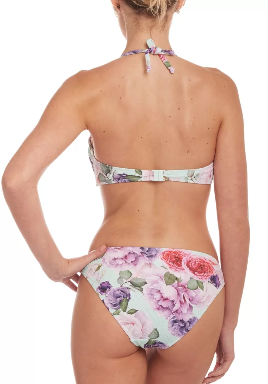 Cheap Floral Textured Bandeau Bikini Top Bandeau