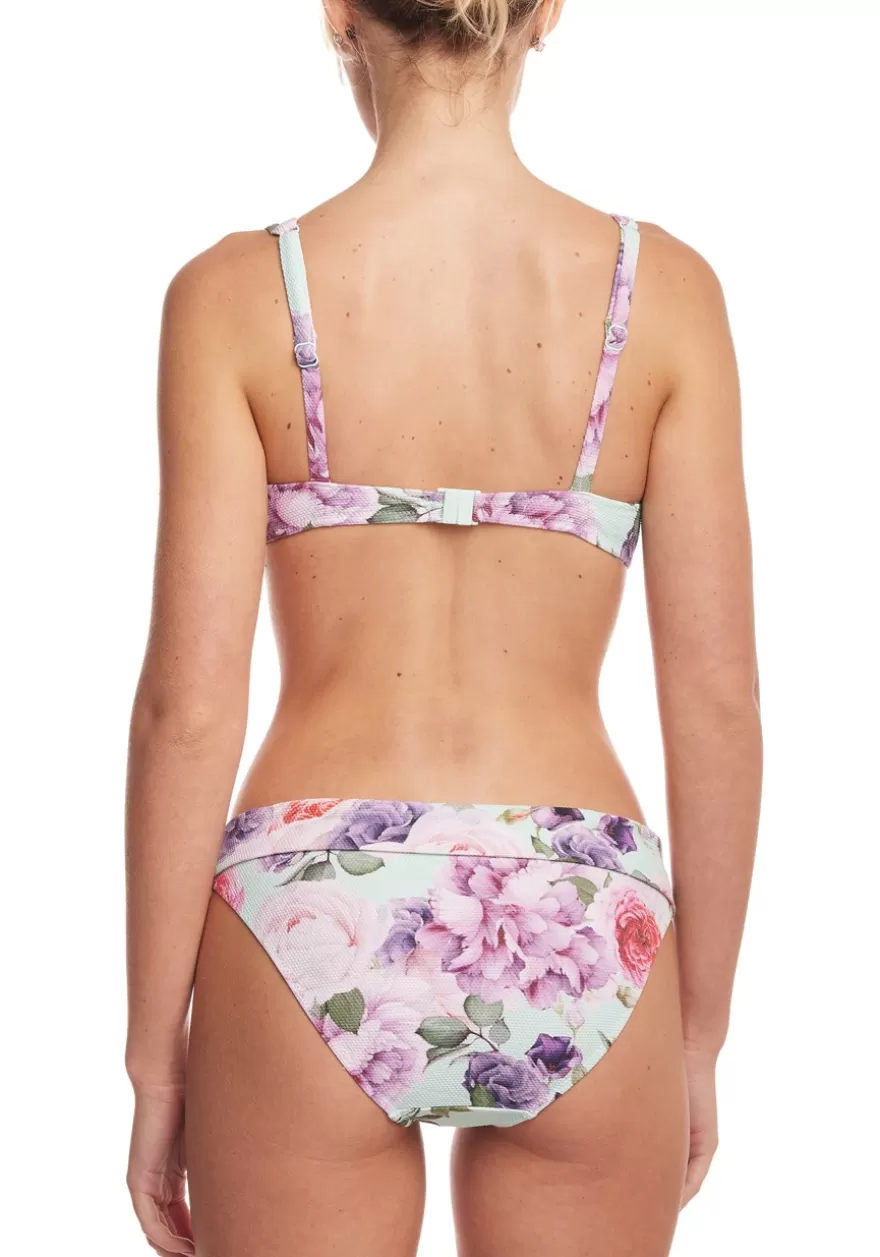 Fashion Floral Textured Underwire Bikini Top Underwire