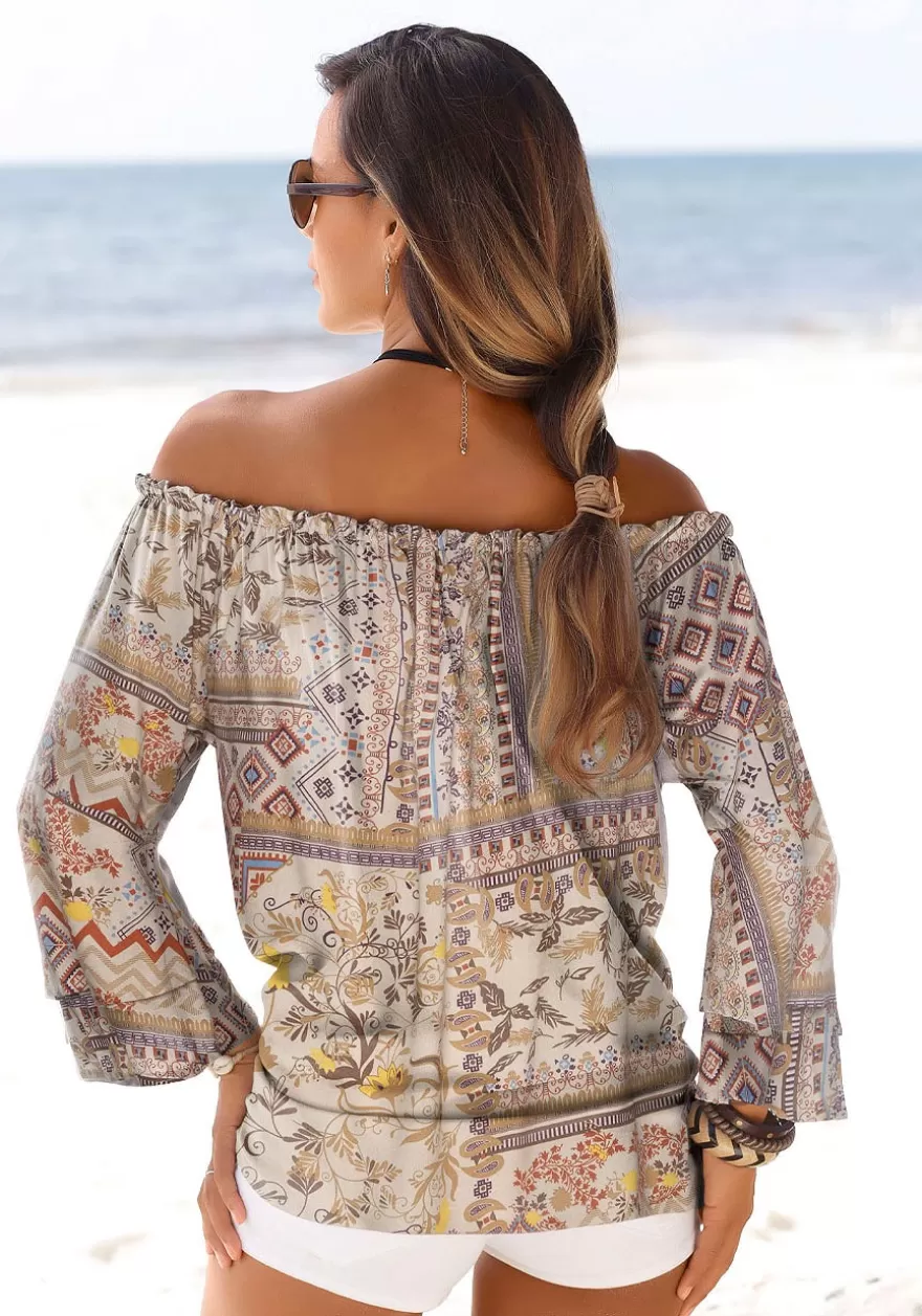 Hot Flowy Carmen Top Blouses