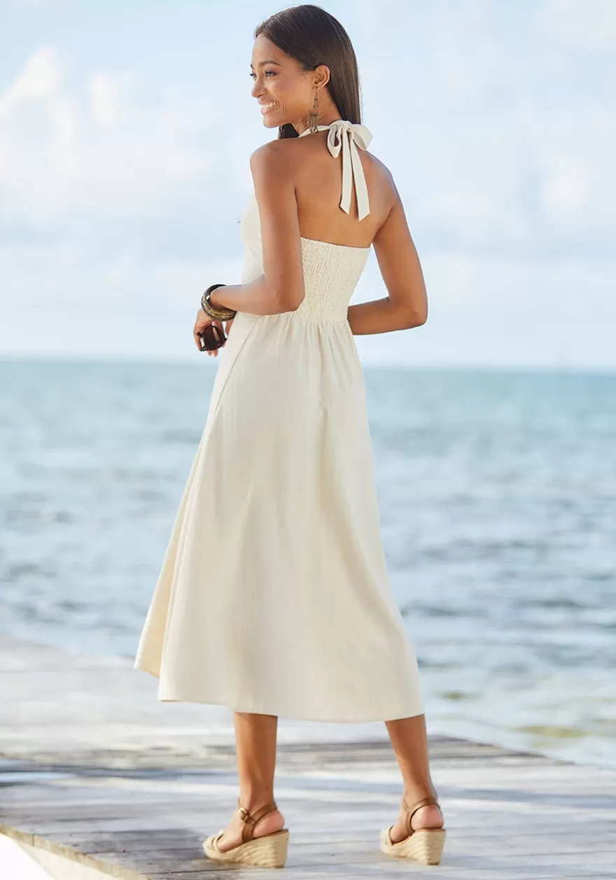 Flash Sale Flowy Halter Neck Dress Sundresses