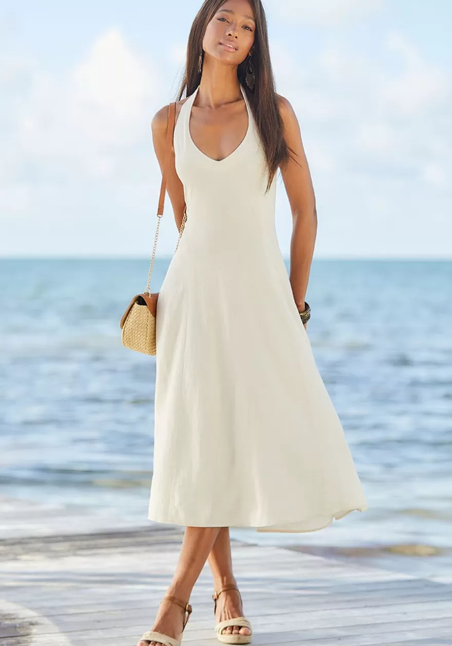 Flash Sale Flowy Halter Neck Dress Sundresses