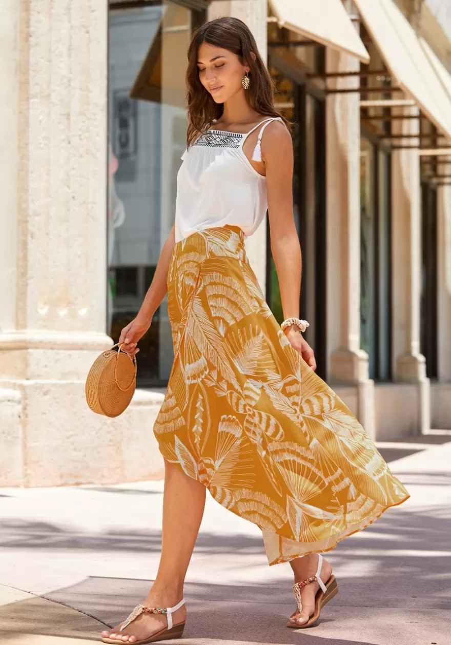 Cheap Flowy Patterned Maxi Skirt Skirts