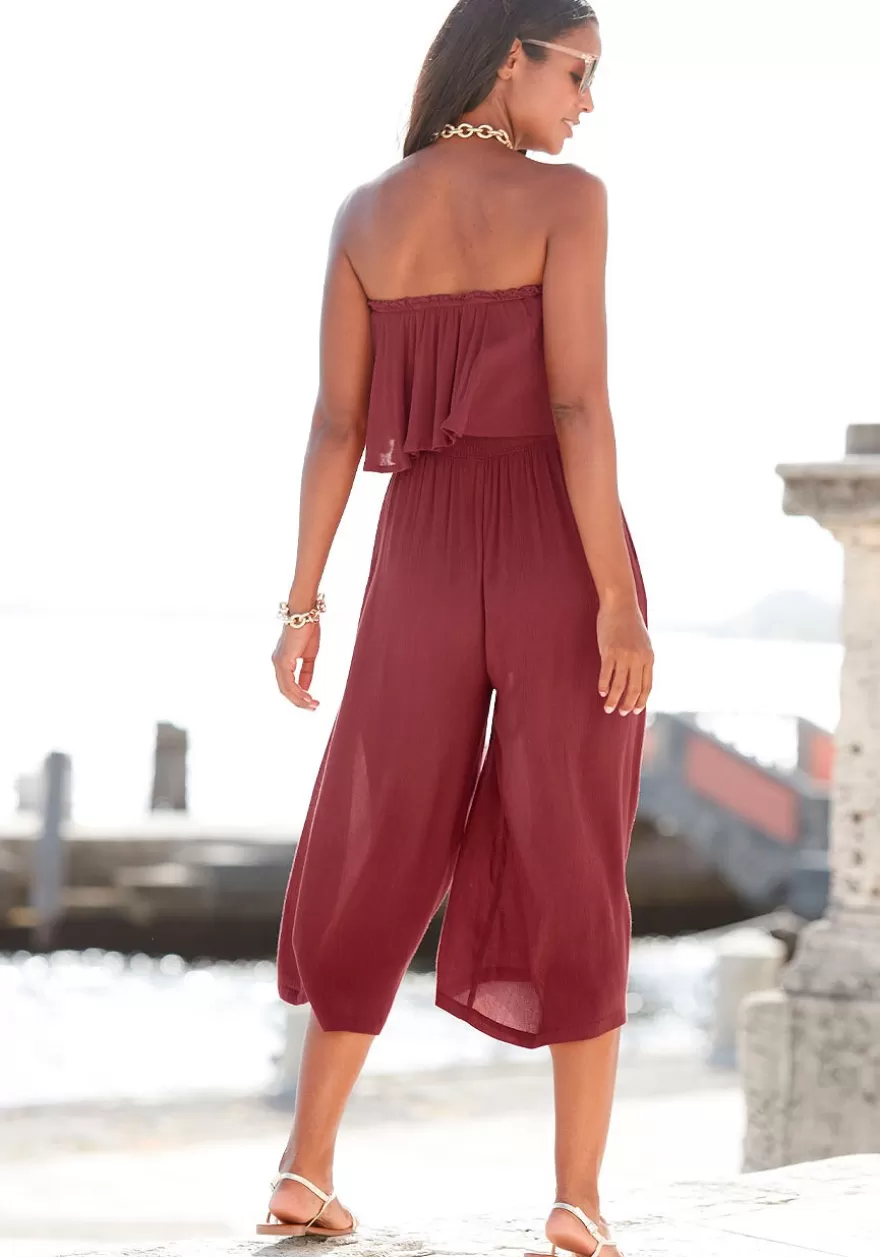 Fashion Flowy Strapless Culotte Jumpsuit Jumpsuits