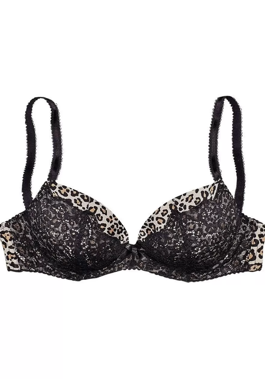 Fashion Leopard Lace Push Up Bra D+ Bras