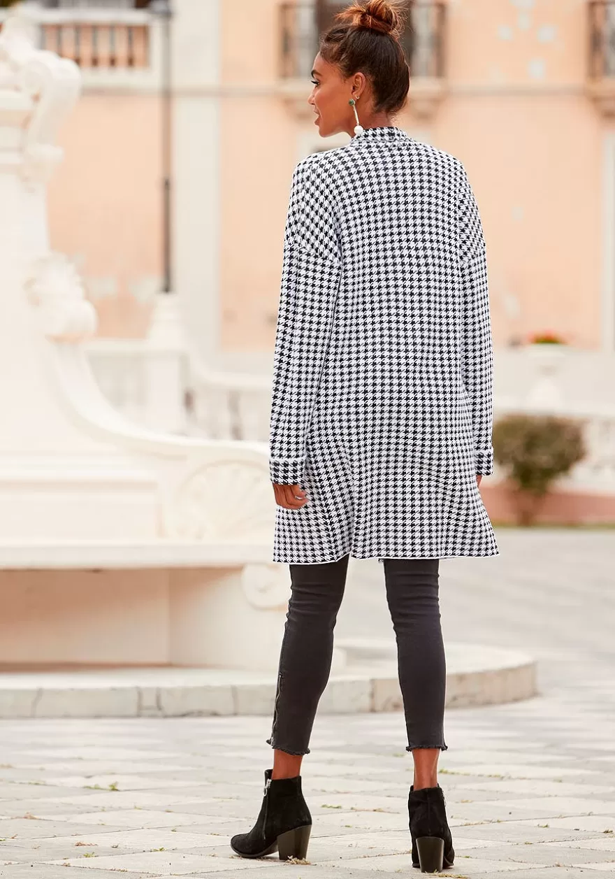 Online Long Houndstooth Coat Coats