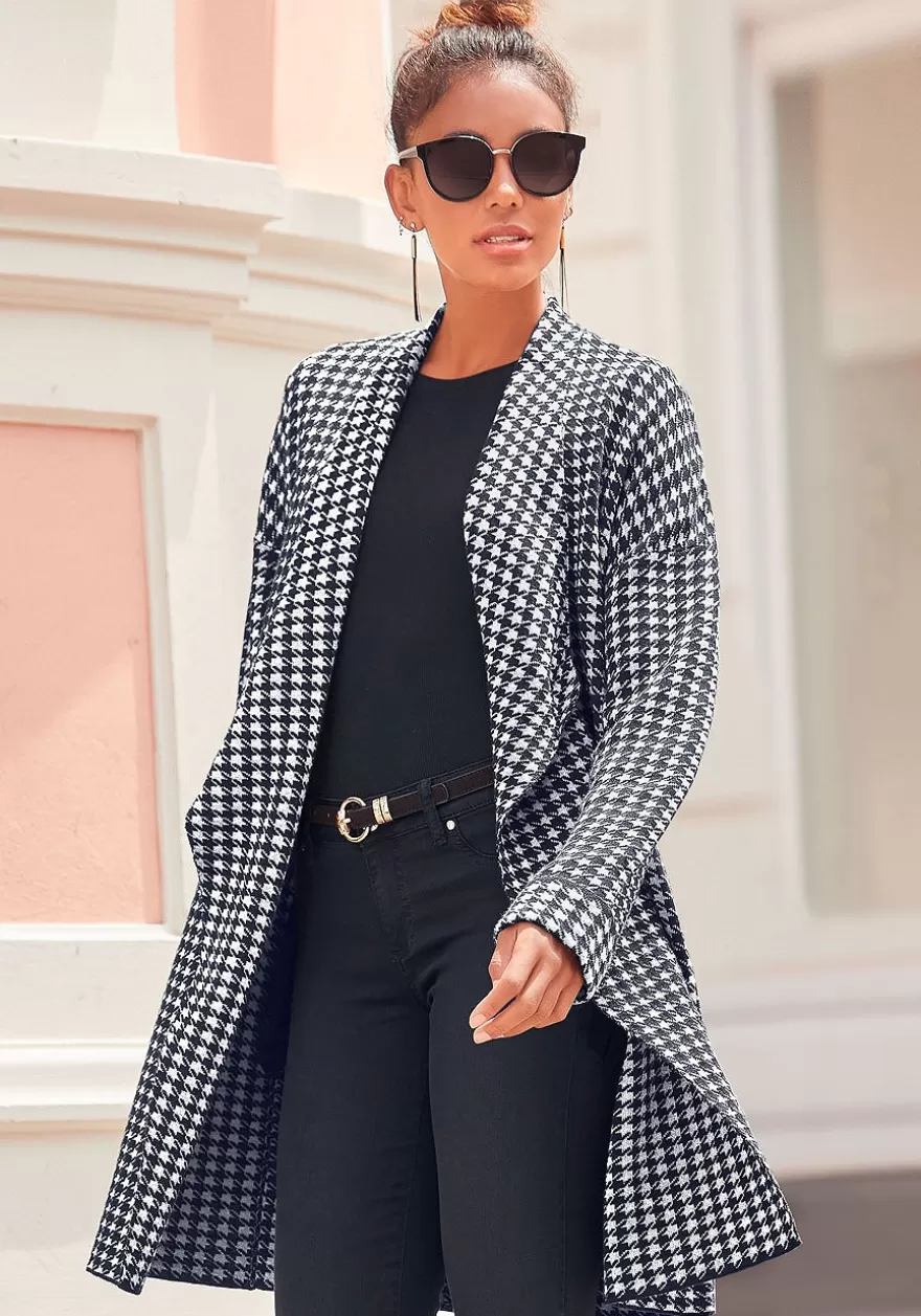 Online Long Houndstooth Coat Coats