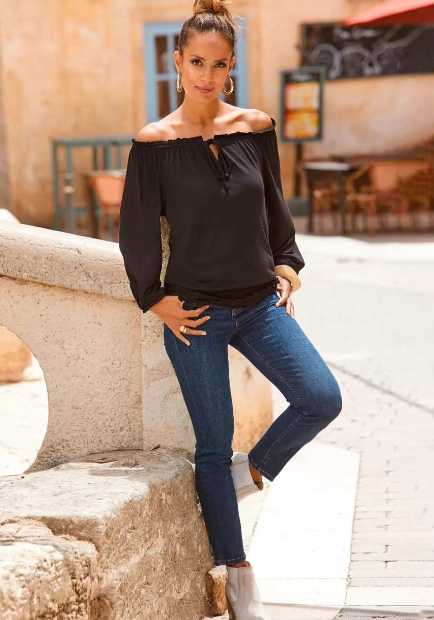 Outlet Off Shoulder Carmen Top Long Sleeve Tops