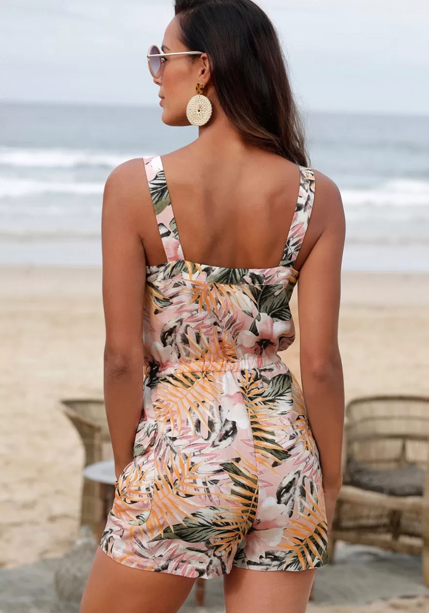 Best Patterned Button Detail Romper Rompers