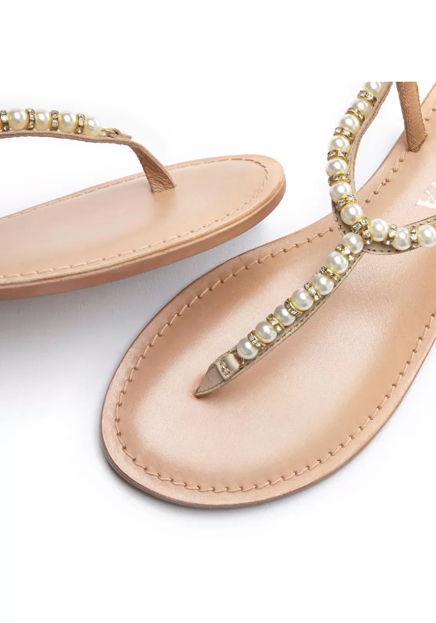 Outlet Pearl Bead Accent Sandals Sandals