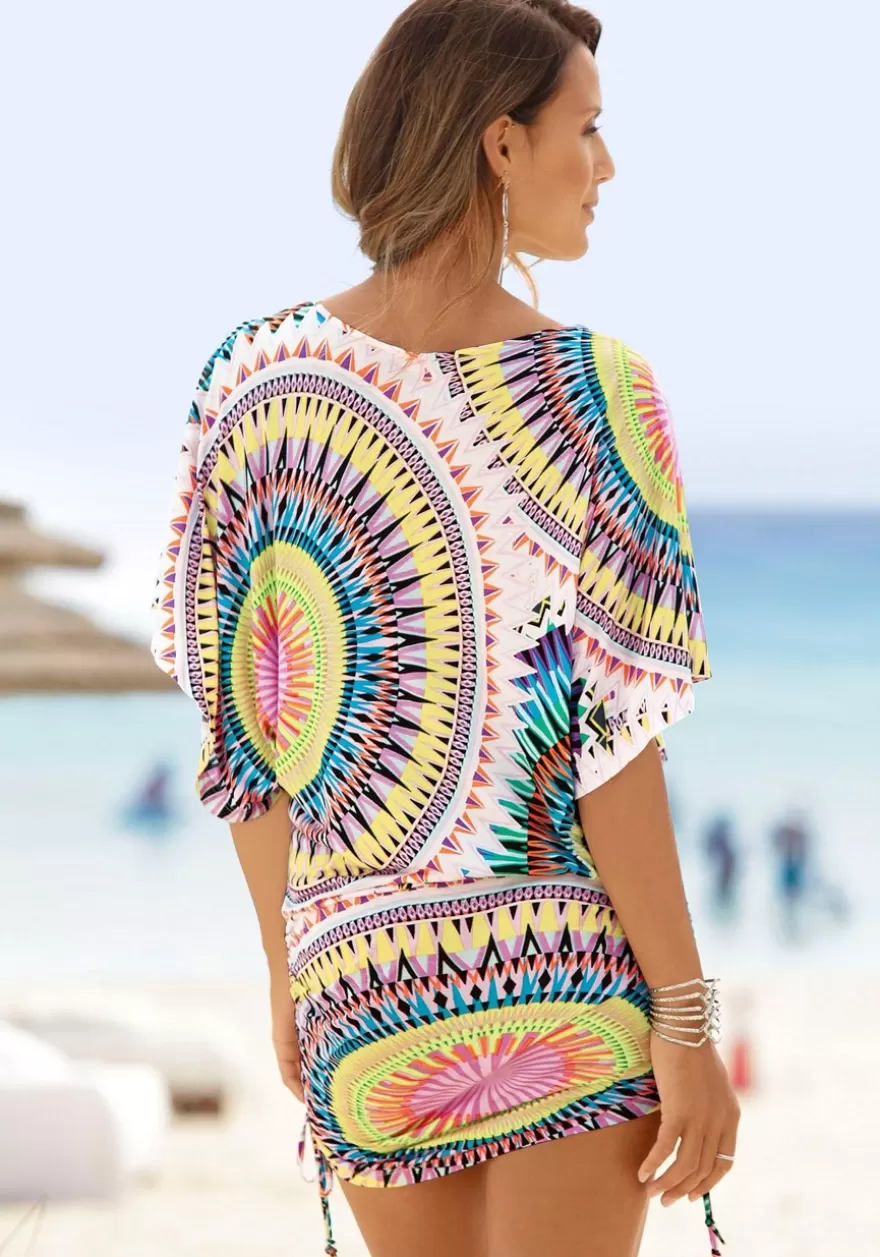 New Printed Drawstring Dress Cover-Ups