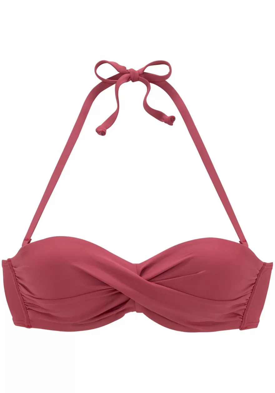 Clearance Ruched Underwire Bikini Top Bandeau