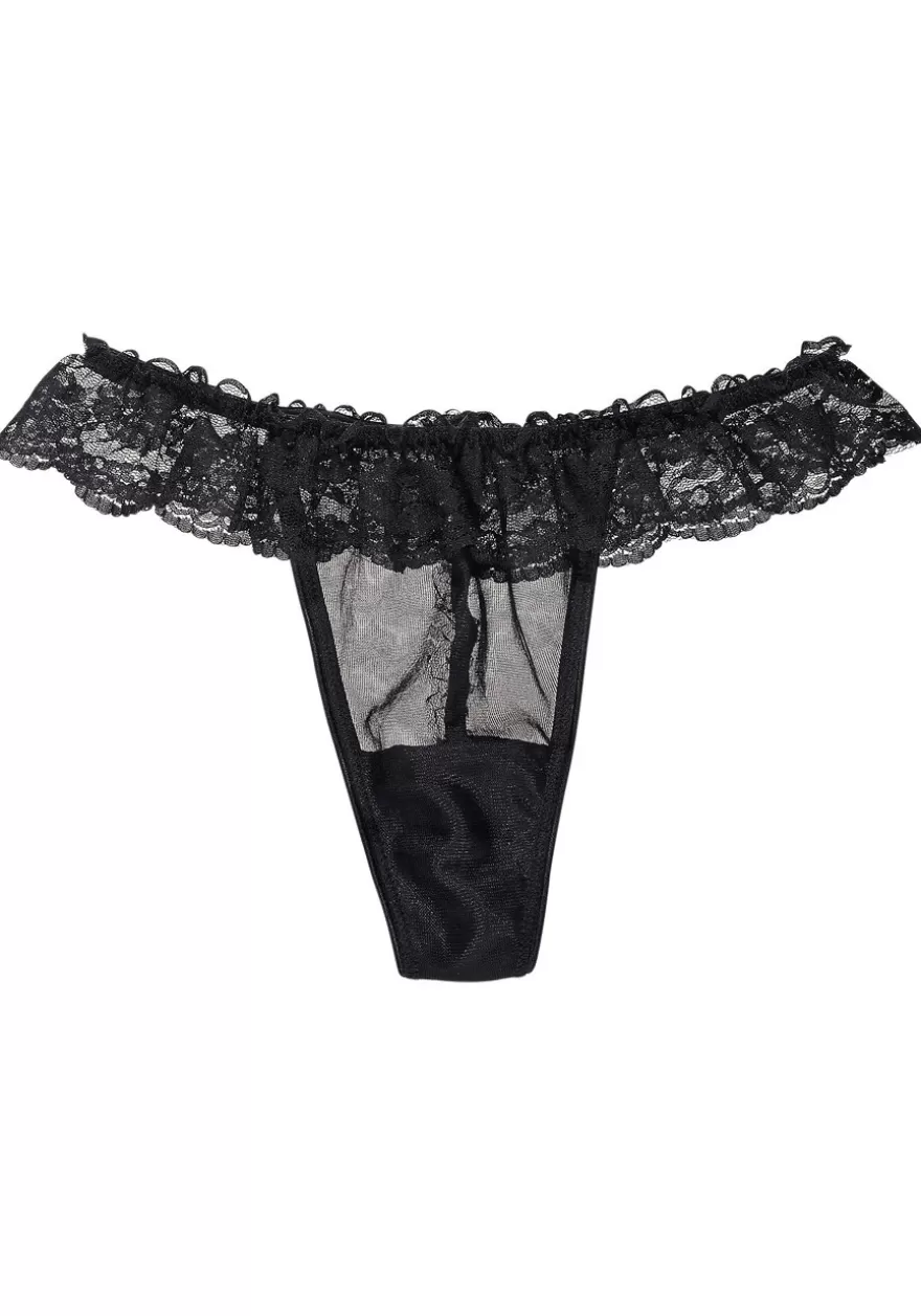 Best Sale Ruffled Lace Band Thong Thongs