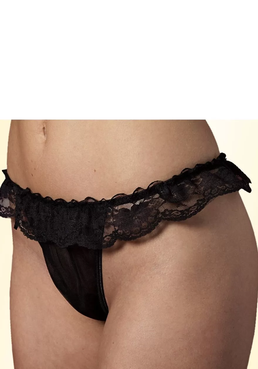 Best Sale Ruffled Lace Band Thong Thongs