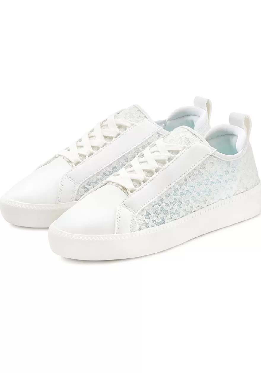 Sale Sheer Lace Detail Sneakers Flats & Sneakers