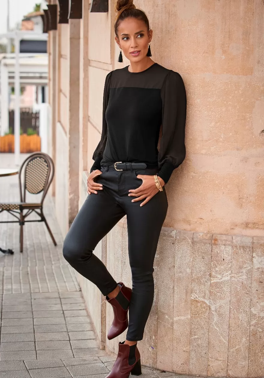 Shop Sheer Long Sleeve Top Blouses