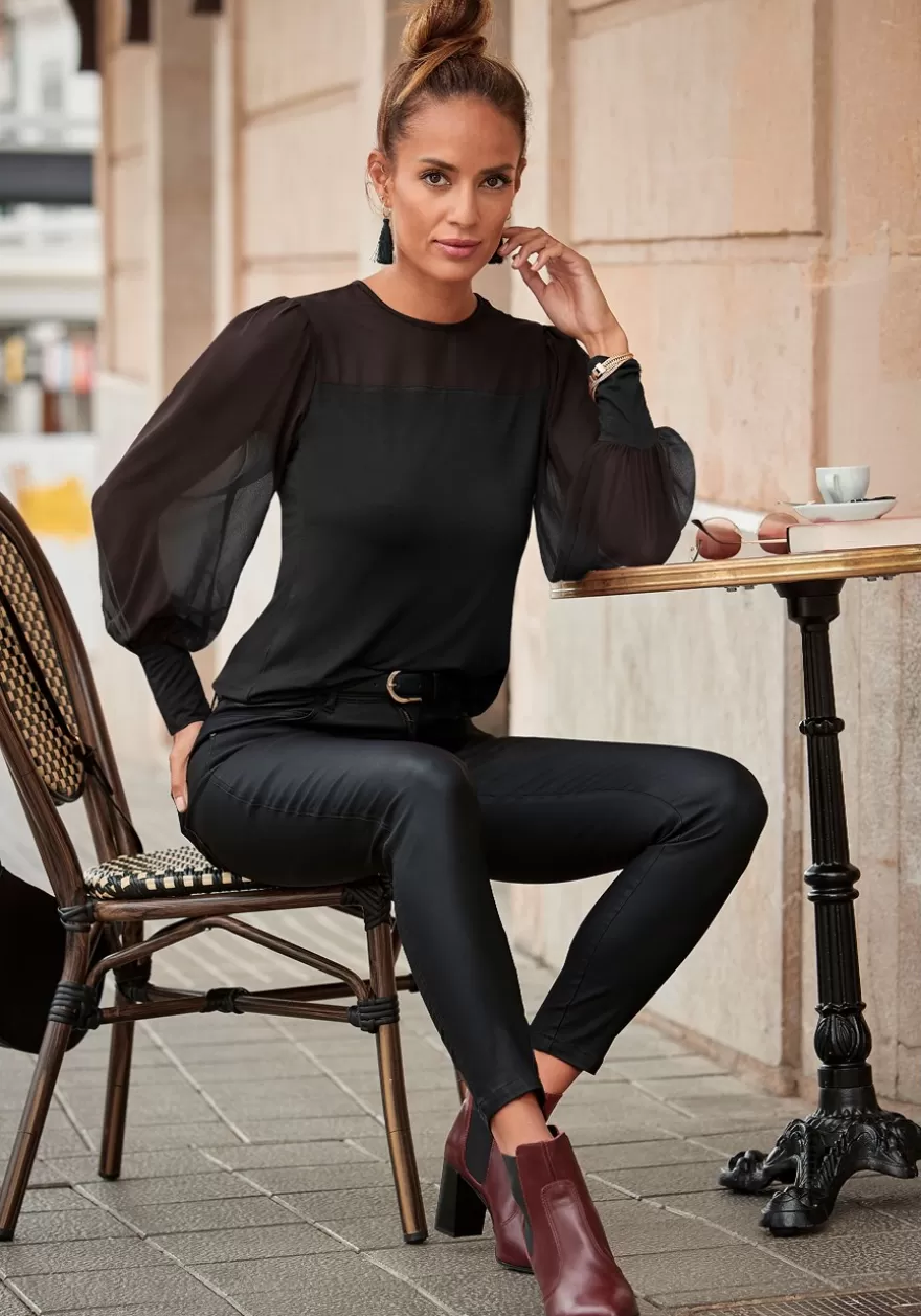 Shop Sheer Long Sleeve Top Blouses