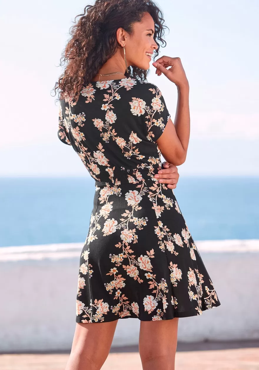 Clearance Short Sleeve Floral Pattern Dress Fall Dresses