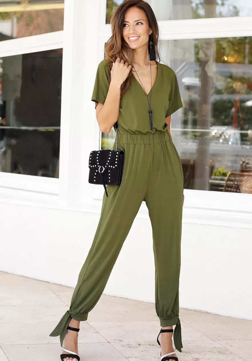 Fashion Short Sleeve V-Neck Jumpsuit Jumpsuits