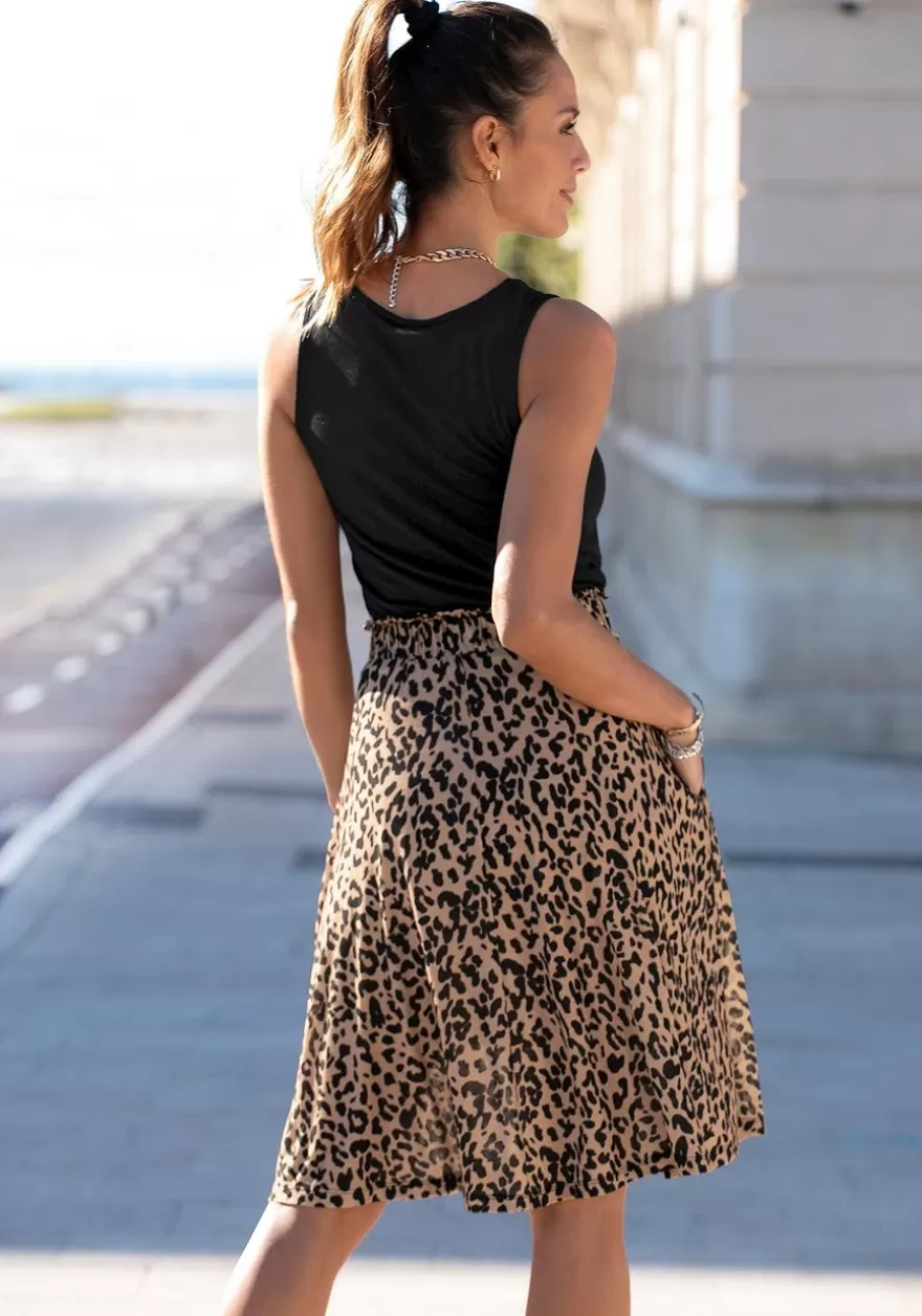 Discount Sleeveless Leopard Print Dress Short Dresses