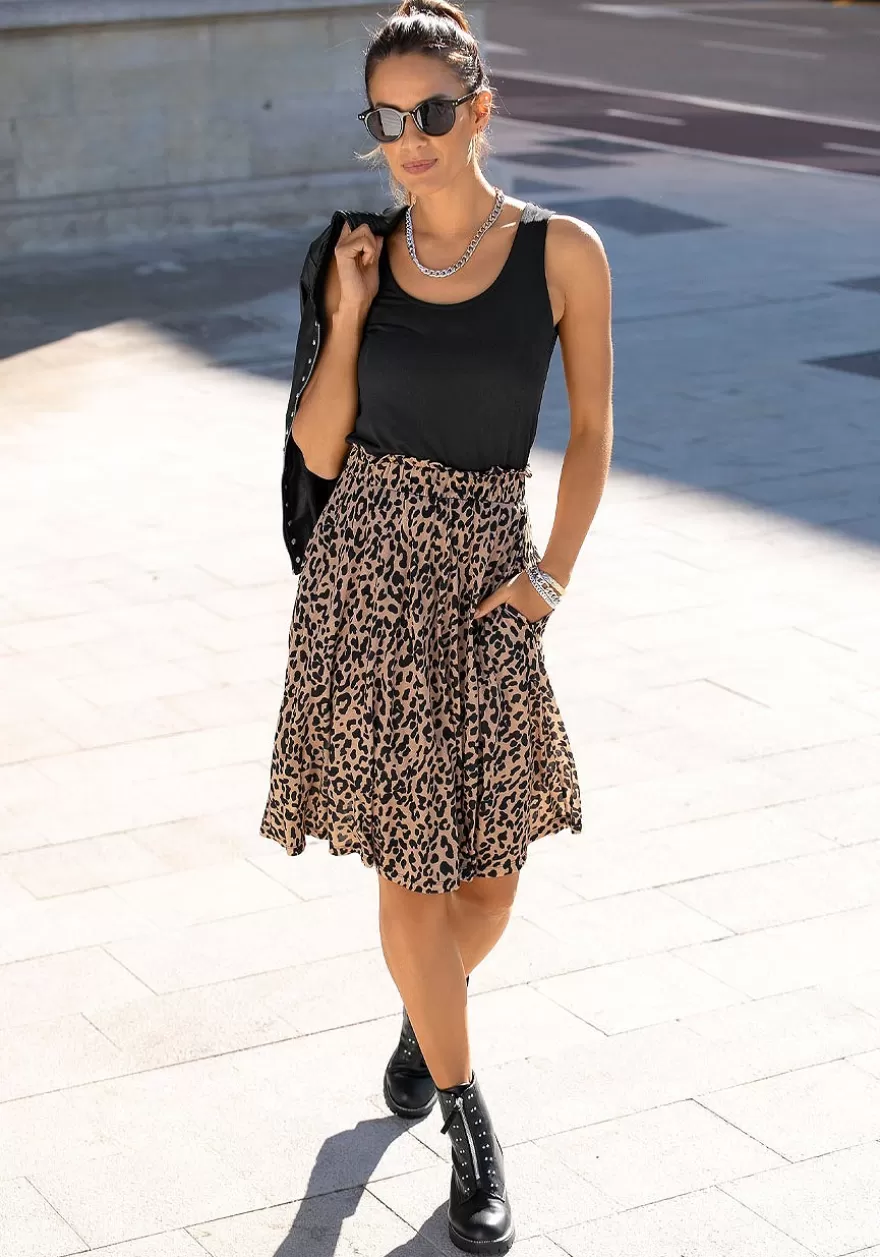 Discount Sleeveless Leopard Print Dress Short Dresses