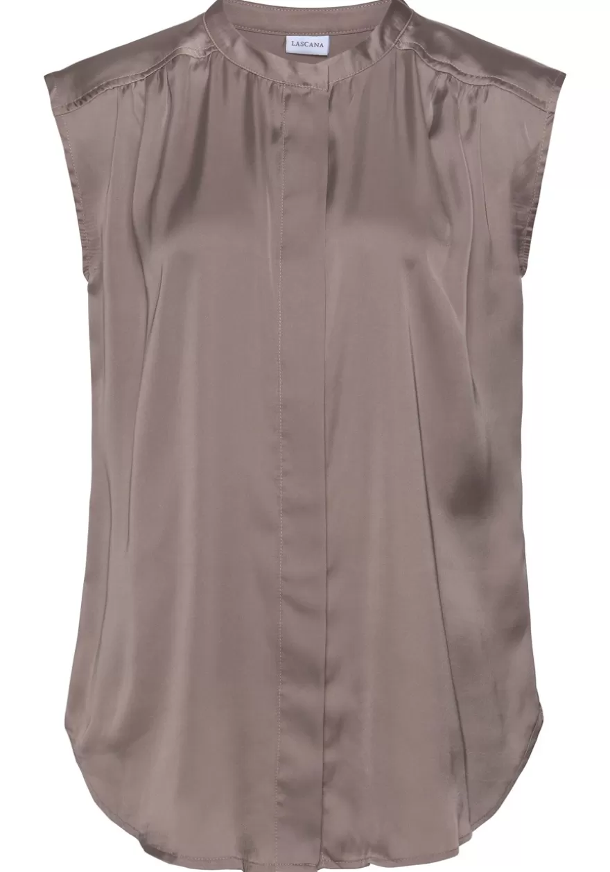 Discount Sleeveless Satin Blouse Blouses