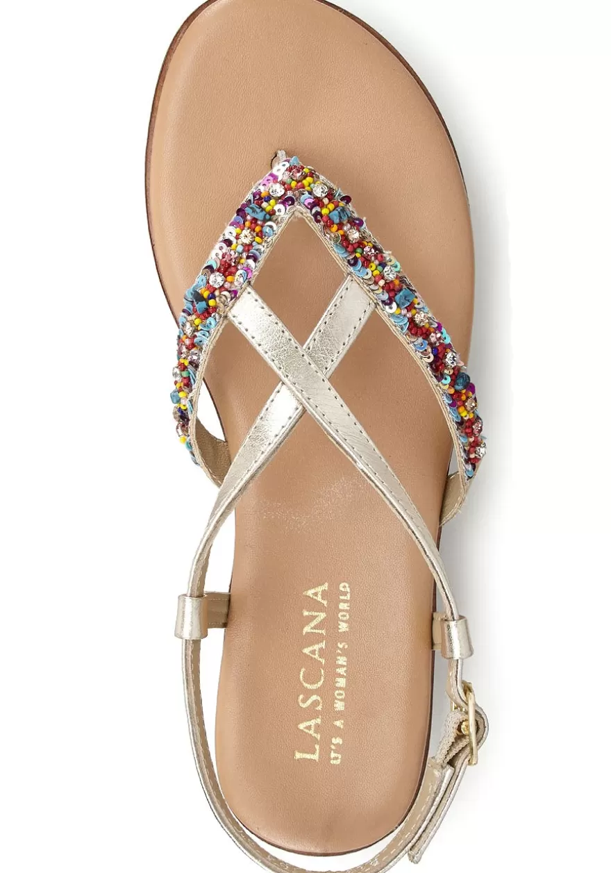 Store Strappy Beaded Sandals Sandals