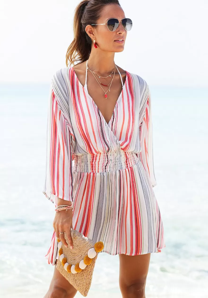 Best Sale Striped V-Neck Cover Up Cover-Ups