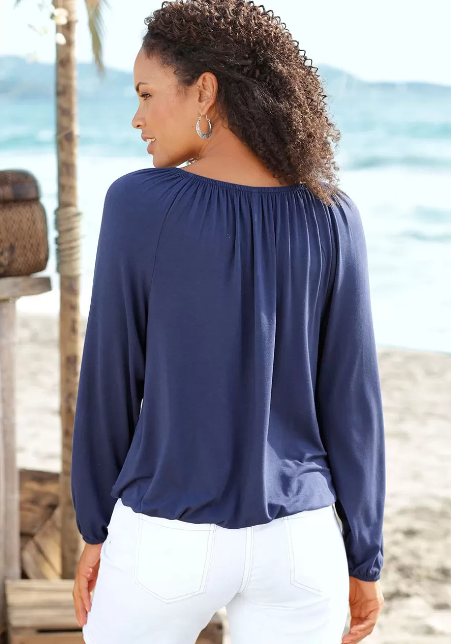 Hot Tie Neck Boho Top Blouses