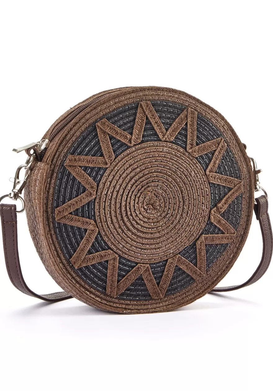 Outlet Woven Sun Round Bag Bags